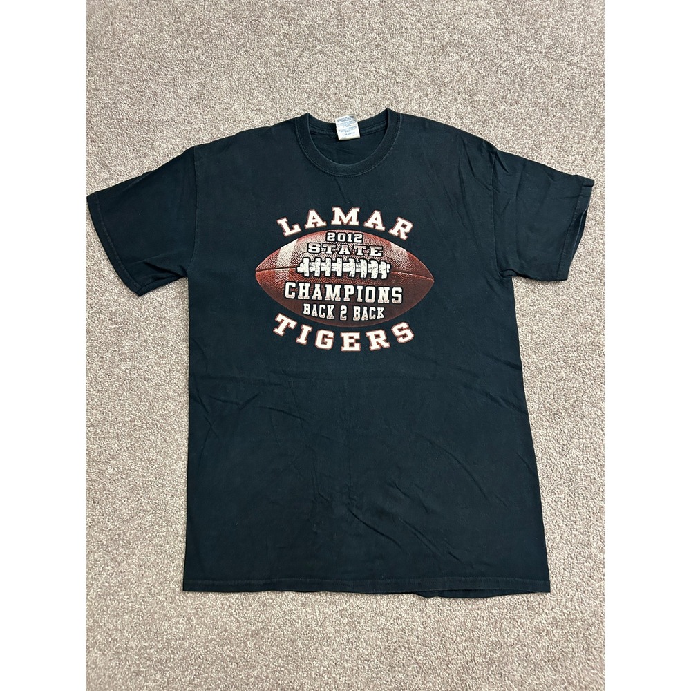 VTG Lamar Tigers Football T-Shirt Mens Medium Black Excellent 2012 Champions